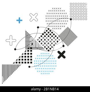 Minimalist geometric modern background vector. Abstract background with squares and circles. Stock Vector