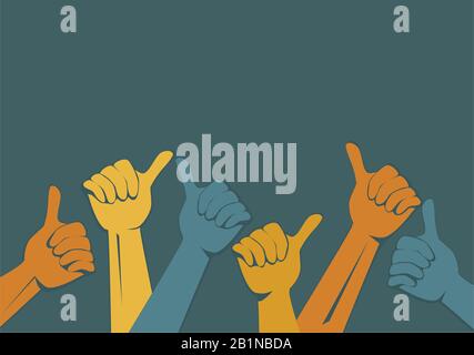 Hands vector. Thumbs up. Social media network. Likes. Positive approval symbol. Stock Vector