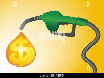 Expensive fuel concept vector. Gas station pump background. Stock Vector