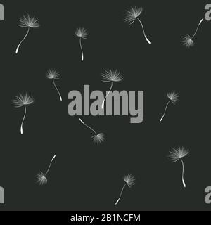 Dandelion seamless pattern vector. Stock Vector