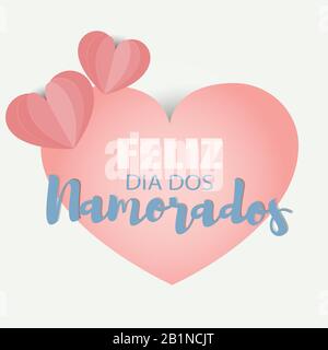 Feliz Dia Dos Namorados banner. Happy Valentine s Day in Portuguese.  Brazilian holiday on June 12. Vector template for greeting card, poster,  etc Stock Vector Image & Art - Alamy, dia dos namorados
