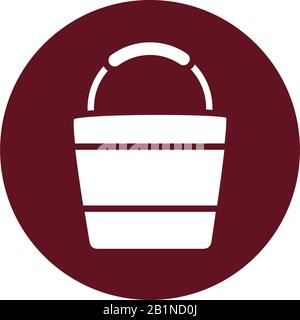 sand bucket block style icon Stock Vector