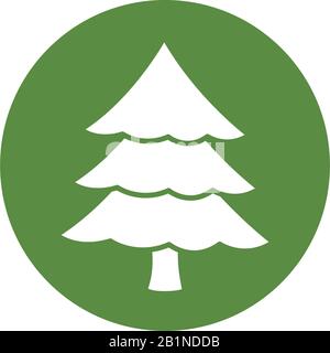 pine tree plant nature block style icon Stock Vector