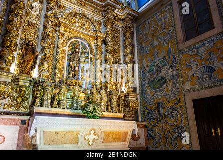View of the Chapel of Saint Roch inside the Jesuit Church of Saint Roch, in Bairro Alto, Lisbon, Portugal Stock Photo