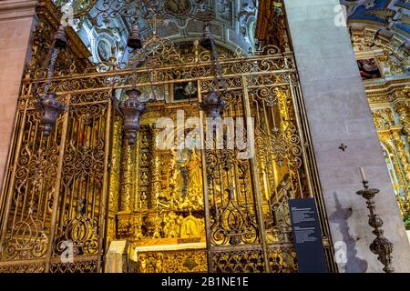 View of the Chapel of the Most Holy Sacrament, built in 1636 inside the Jesuit Church of Saint Roch, in Bairro Alto, Lisbon, Portugal Stock Photo