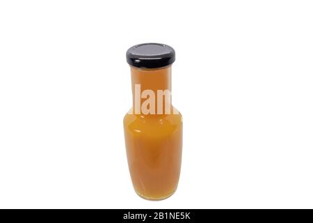 Peach Juice Bottle isolated on white background Stock Photo