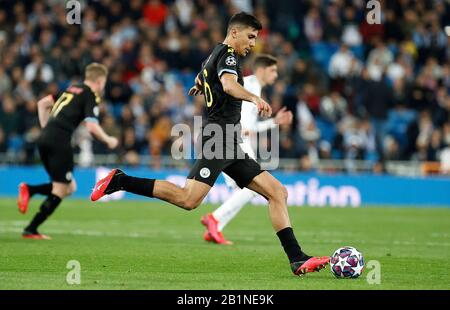 Rodri Hernandez of Manchester City in action during the UEFA Champions League match, round of 16 first leg between Real Madrid and Manchester City at Santiago Bernabeu Stadium.(Final score: Real Madrid 1-2 Manchester City) Stock Photo