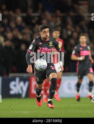 MIDDLESBROUGH, ENGLAND - FEBRUARY 26TH Pablo Hernandez of Leeds United during the Sky Bet Championship match between Middlesbrough and Leeds United at the Riverside Stadium, Middlesbrough on Wednesday 26th February 2020. (Credit: Mark Fletcher | MI News) Photograph may only be used for newspaper and/or magazine editorial purposes, license required for commercial use Credit: MI News & Sport /Alamy Live News Stock Photo