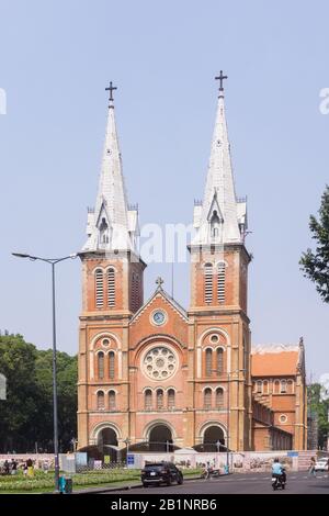 Saigon (Ho Chi Minh City) Notre-Dame Cathedral Basilica - Notre Dame of Saigon built by French colonialists in the 19th century, Saigon, Vietnam. Stock Photo