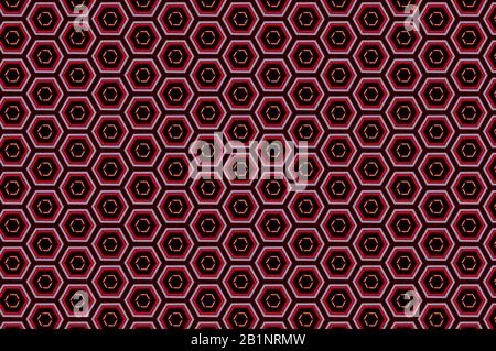 Abstract hexagonal pattern of lights Stock Photo