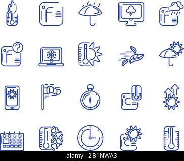 rainbows and weather icon set over white background, line style icon, vector illustration Stock Vector