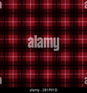 seamless pattern background of black and red plaid fabric texture, can be tiled Stock Photo