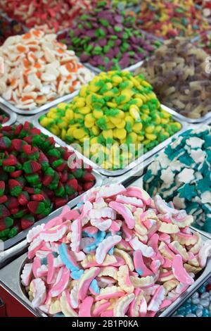 Candy for sale in Carmel Market (Shuk HaCarmel), the largest market in Tel Aviv Stock Photo