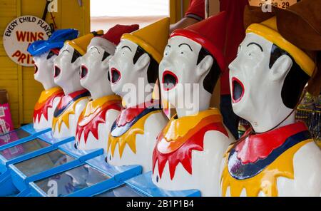 laughing clowns ball game Stock Photo
