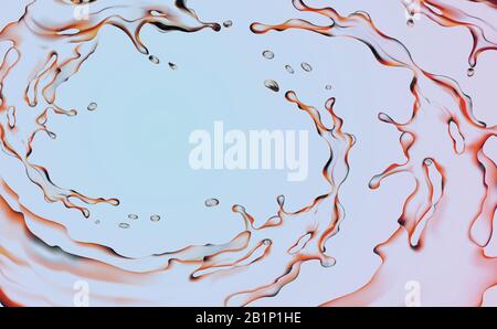 Illustration of a background with water splashes. The circulation of fluid. A 3D vector. Stock Vector