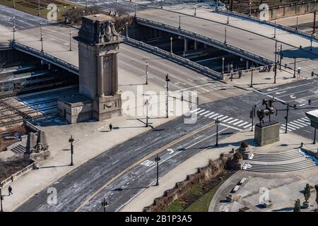 Aerial view of Congress Avenue Stock Photo