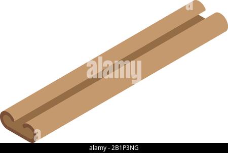 Cinnamon stick icon, isometric style Stock Vector