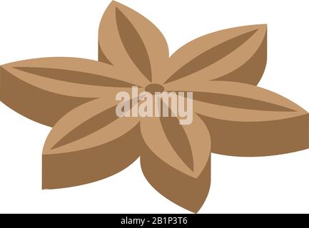 Anise star icon, isometric style Stock Vector