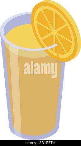 Lemonade glass icon, isometric style Stock Vector