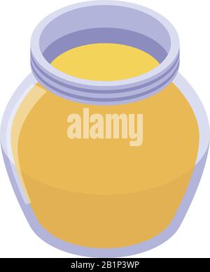 Honey jar icon, isometric style Stock Vector