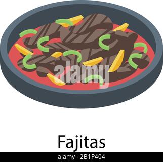 Fajitas icon, isometric style Stock Vector