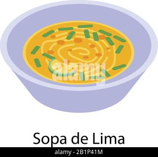 Sopa de lima icon, isometric style Stock Vector