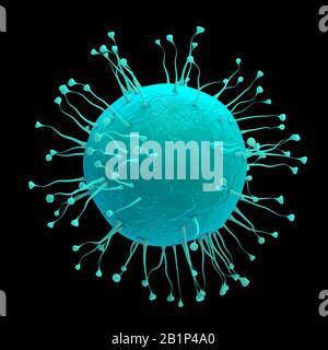 Bacteria isolated on black background. Healthcare concept. 3d rendering. Stock Photo