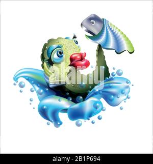 Cartoon fish with big lips illustration Stock Vector Image & Art - Alamy