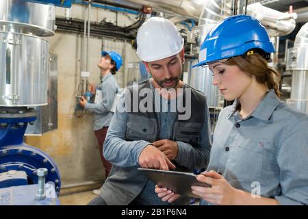 man in metal industry warehouse checking products Stock Photo