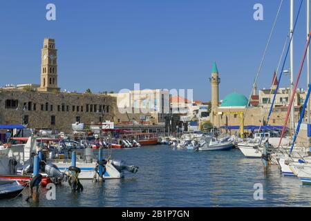 Marina und Fischereihafen, Akko, Israel Stock Photo
