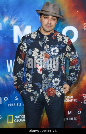 Westwood, United States. 26th Feb, 2020. WESTWOOD, LOS ANGELES, CALIFORNIA, USA - FEBRUARY 26: E.J. Bonilla arrives at the Los Angeles Premiere Of National Geographic's 'Cosmos: Possible Worlds' held at Royce Hall at the University of California, Los Angeles (UCLA) on February 26, 2020 in Westwood, Los Angeles, California, United States. (Photo by Xavier Collin/Image Press Agency) Credit: Image Press Agency/Alamy Live News Stock Photo
