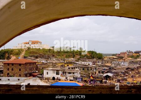 Elmina Castle tour with students and professor/author lecture, scenes from the castle and from the door of no return, Ghana Stock Photo