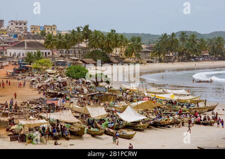 Town of Elvira near the Elmina Castle, Ghana Stock Photo