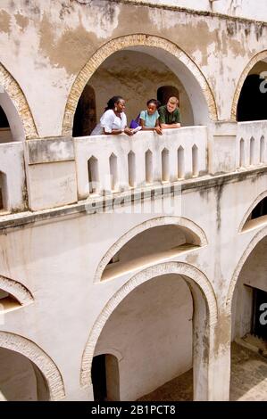 Elmina Castle tour with students and professor/author lecture, scenes from the castle and from the door of no return, Ghana Stock Photo