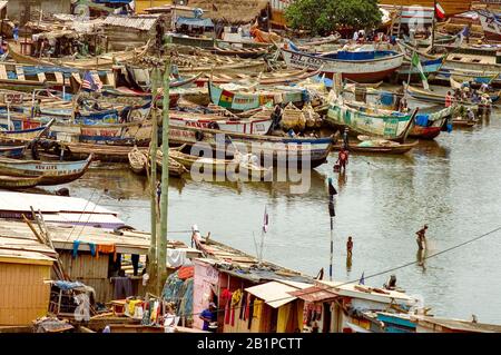 Town of Elvira near the Elmina Castle, Ghana Stock Photo