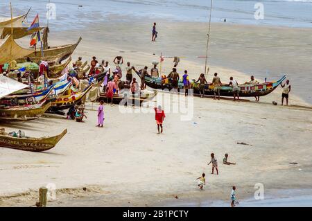 Town of Elvira near the Elmina Castle, Ghana Stock Photo