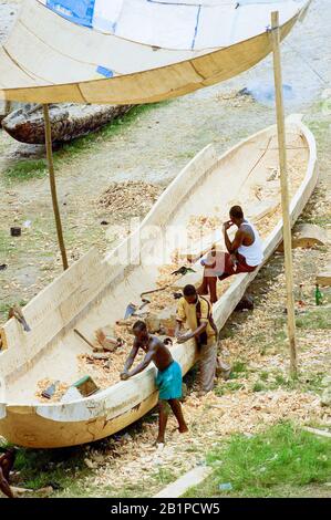 Town of Elvira near the Elmina Castle, Ghana Stock Photo