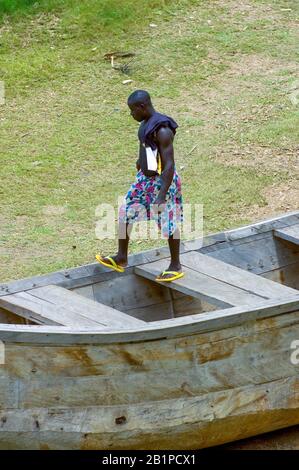 Town of Elvira near the Elmina Castle, Ghana Stock Photo