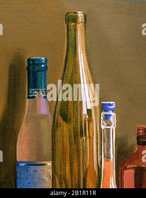 composition of several objects, oil painting, handmade Stock Photo - Alamy