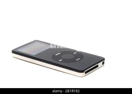An Apple Ipod Nano isolated on a white backgrond Stock Photo