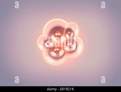 Glowing audio speakers on a light purple background with vignette Stock Photo
