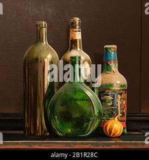 composition of several objects, oil painting, handmade Stock Photo - Alamy