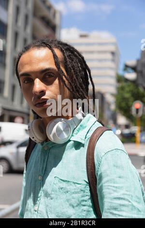 Mixed race man looking at the camera Stock Photo