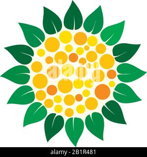 Simple sunflower icon isolated on white. eps10 vector illustration Stock Vector
