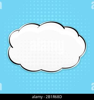 Speech bubble on blue background. Pop art style Stock Vector