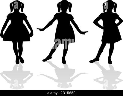little girl silhouette, vector graphic design element Stock Vector Image &  Art - Alamy