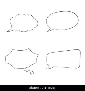 Speech bubbles. Hand drawn sketch Stock Vector