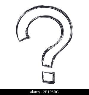 Question mark. Hand drawn sketch Stock Vector