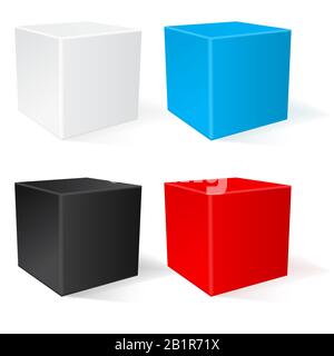 Cube. 3d colored geometric shapes Stock Vector