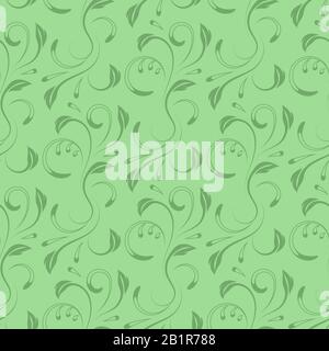 Green floral seamless pattern Stock Vector